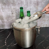 Eiskübel, doppelwandig, isoliert, Champagner- und Weinkübel, hält das Eis länger gefroren, 3-Liter-Eiskübel aus Edelstahl mit Deckel