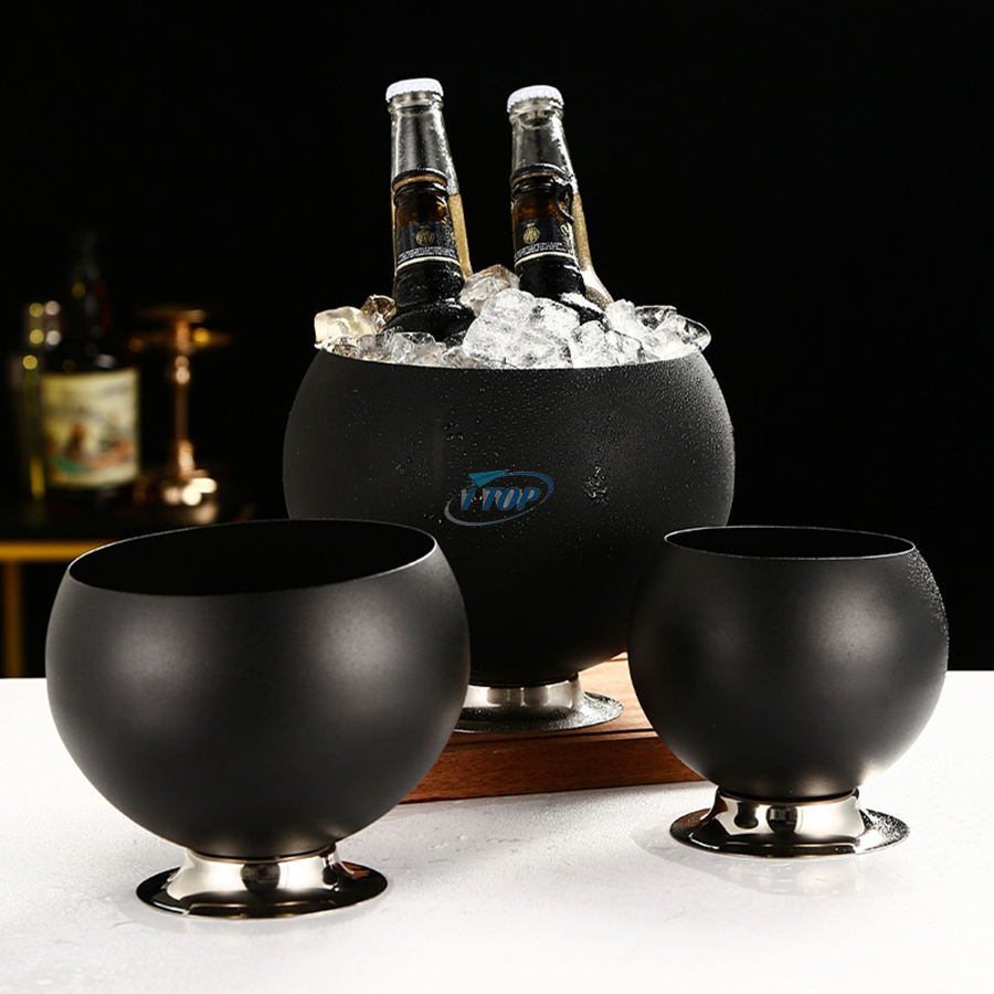 2022 neue Ankunft Edelstahl Wein Bier Eis Eimer Getränke Champagner Eimer Eis Kühler für home bar Party