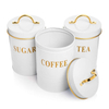 Lieferant, Küche, Speisekammer, Organisation, Kaffee, Zucker, Behälter, weiße Farbe, luftdichtes Edelstahl-Kanister-Set zur Aufbewahrung von Lebensmitteln