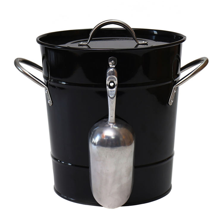 Eisaufbewahrung mit Deckel, Schaufel und Tragegriffen für Partys, Grillen, Picknicks, Camping, Eiskübel aus verzinktem Stahl