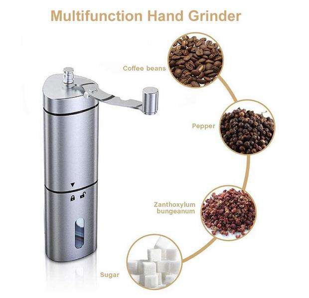 Edelstahl verstellbare Keramik Drip Espresso French Press Handkaffeemühle
