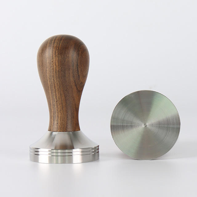 Barista-Espresso-Kaffeepresse mit Tamper-Matte, Tamper mit 304-Edelstahlbasis, Holzgriff, Kaffee-Tamper