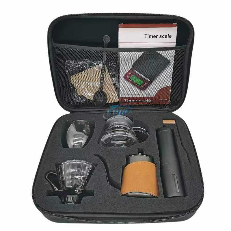 9-in-1-Kaffeeset V60 Kaffeeset Tragbares Kaffeezubehörpaket mit tragbarem Reißverschlussgepäck