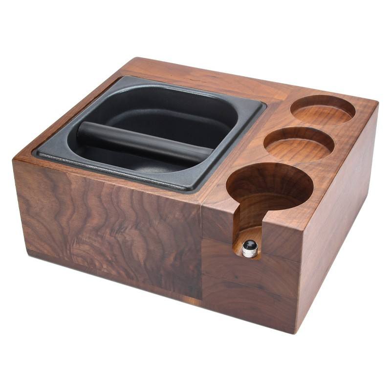 Espresso-Abklopfbox, 4-in-1-Box, kompatibel mit 58-mm-Espressozubehör, mit 1,5 l abnehmbarer Edelstahl-Abklopfbox,
