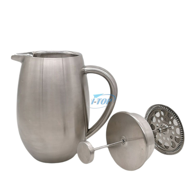French-Press-Kaffeemaschine, 34 Unzen, isolierte Kaffeepresse aus 18/10-Edelstahl mit zusätzlichem Sieb
