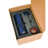 Metallisch blaue Kaffeemühle, verstellbarer Grat, Edelstahl, tragbar, manuelle Hand-Mini-Kaffeebohnenmühle, Holzgriff