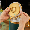 Tragbarer 3-Liter-Kühler für Champagner, Wein, Eiskübel, doppelwandiger Eiskübel aus Edelstahl mit Zange und verdicktem Deckel