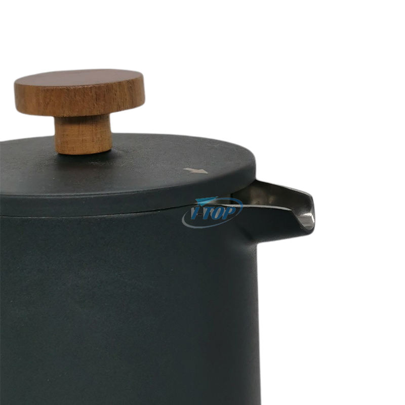 Schwarze Kaffeepresse aus Edelstahl, hitzebeständig, 350/800/1000 ml, doppelwandige französische Presse