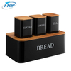 Home Kitchen Platzsparende, extra große, vertikale Aufbewahrungsbox für Toastbrot aus Metall und Edelstahl mit Bambus-Schneidebrettdeckel