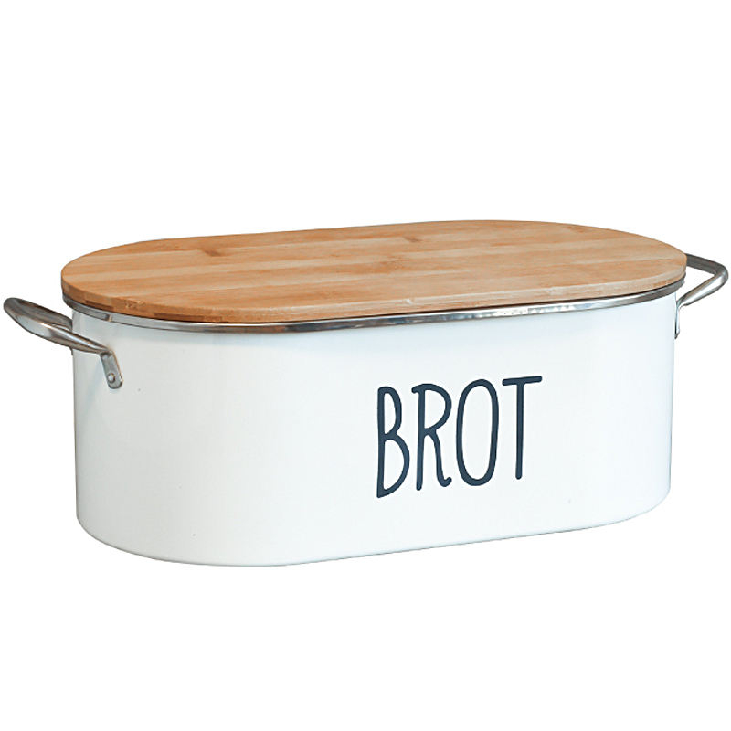Neu eingetroffener moderner 2-in-1-Brotkasten mit Bambus-Schneidebrett-Deckel, sparsamer Brotkasten