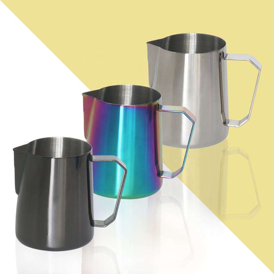 Milchkännchen, Barista, 600 ml, Edelstahl, Milchkännchen, Aufschäumbecher, Metall, für Kaffee, Espresso, dampfende Milchkännchen, Kaffeezubehör