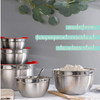Umweltfreundliches, meistverkauftes 18-cm-Premium-Rührschüssel-Set, Salatschüssel aus Edelstahl mit Deckel für Küchenutensilien