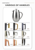 French Press Belly, klassischer Stil, Edelstahl, 960 ml, isolierte doppelwandige Kaffeemaschine, French Press mit individuellem Logo, Holz