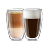 Glas-Kaffeetassen-Set, doppelwandige, isolierte Tassen, große Tassen für Tee, Latte, Cappuccino, Borosilikat-Klarglastassen