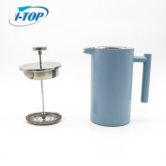 304 Neues Design, isolierte doppelwandige französische Kaffeekanne aus Metall