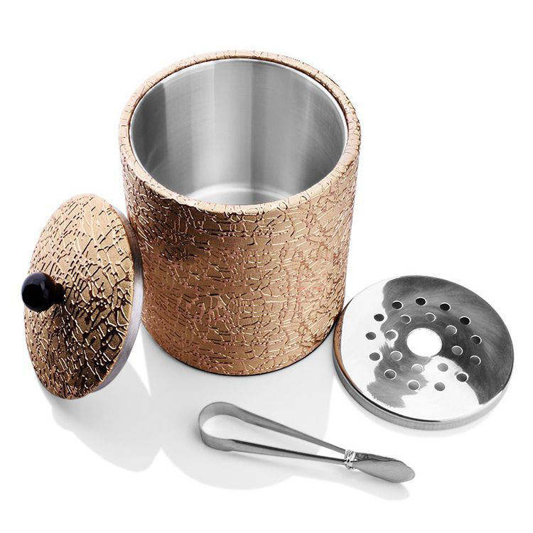 Hotelzimmer, PU-Leder, Mini, klein, Bier, Wein, Champagner, Edelstahl, Eiskübel, Weinkühler, Kühler, Eiskübel mit Zange