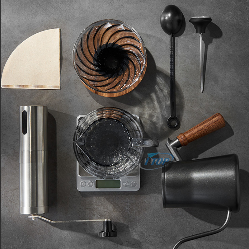 Camping handgebrühter V60 Kaffeetropfzubehör Geschenk Reisetaschenset neues Design Kaffeemühle Geschenkset