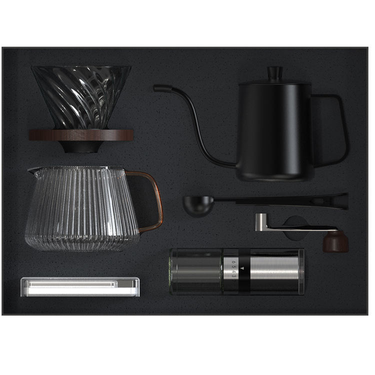 Geschenkverpackung OEM Hand Drip Pour Over Keramik V60 Kaffeezubehör Maker Set Tropfkessel Reisekaffeeset