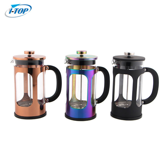 I-TOP GFP10 Amazon heiß verkaufte kundenspezifische Kaffee-French-Press mit Kolben-Borosilikatglas-Kaffeemaschine French Press