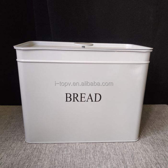 Neu eingetroffener, moderner Brotkasten mit Kaffee- und Teedosen-Set für die Arbeitsplatte in der heimischen Küche zum Servieren von Laiben
