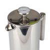 Hitzebeständige Kaffeepresse aus Edelstahl, spülmaschinenfest, doppelwandige French Press mit Thermometer