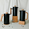 French Press, klassischer Stil, isolierter doppelwandiger Kaffeebereiter aus Edelstahl, 960 ml, French Press mit gebogenem Griff