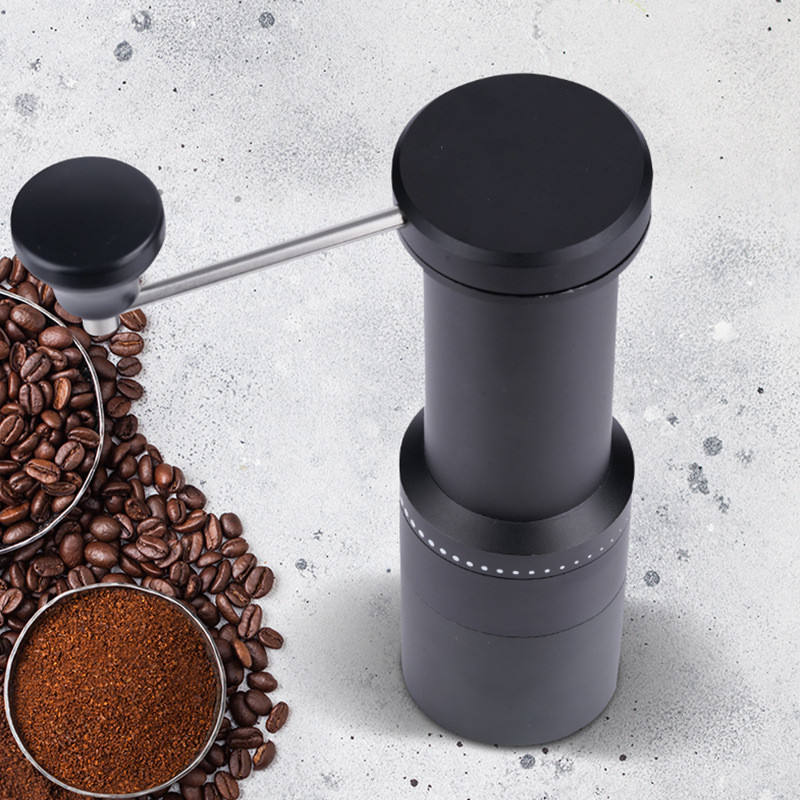 Manuelle Kaffeemühle mit Edelstahlgrat, einstellbare Einstellungen, Handkaffeemühle, Luftfahrt-Aluminium, manueller Stahlkern