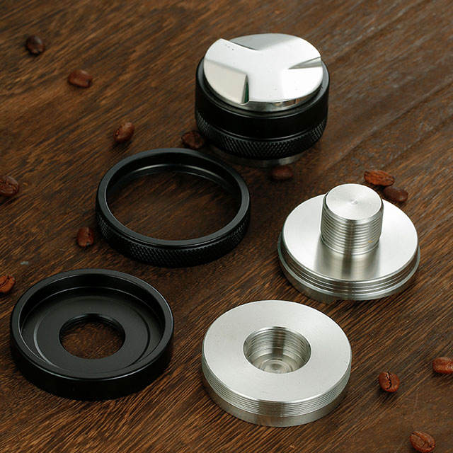 Kundenspezifischer Großhandel 58 mm 53 mm 51 mm professionelles Barista-Espresso-Zubehör, verstellbarer Doppelkopf-Kaffeeverteiler