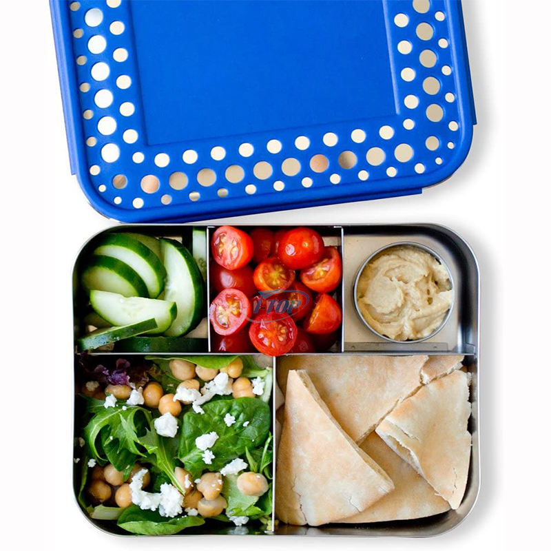 Individuelles Logo, spülmaschinenfest, BPA-frei, auslaufsichere Lunchbox aus Edelstahl für Kinder mit Verschlüssen