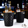 4 Quarts gehämmerter Metall-Getränkeeimer, Champagner, Wein, länger einfrieren, isolierter Eiskübel mit Griff