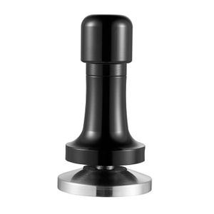 Schwarzer Aluminiumgriff und Ständer, Barista-Espresso-Tamper, 51–58 mm Basis, Kaffee-Tamper mit Feder