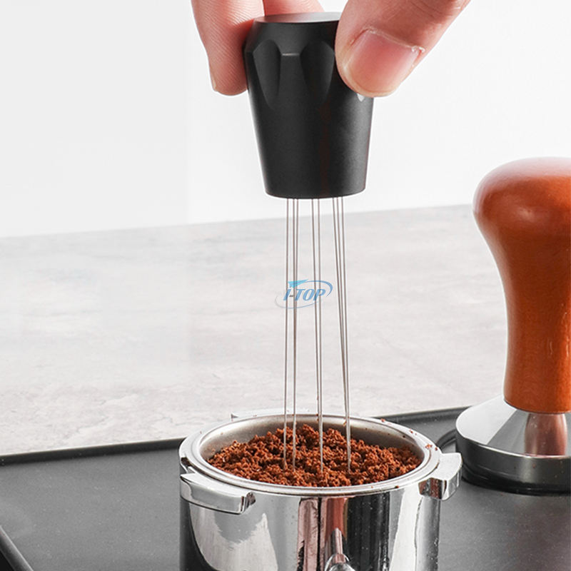 Espresso-Kaffeerührer Barista Rührnadeln für Espresso-Verteilung, diamantgeschliffener Griff und Ständer-Verteilernadeln