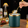 Luxuriöser 3 l tragbarer Cocktail-Eiskorb, Goldkühler, Weinkübel, doppelwandiger Edelstahl-Eiskübel für Partys