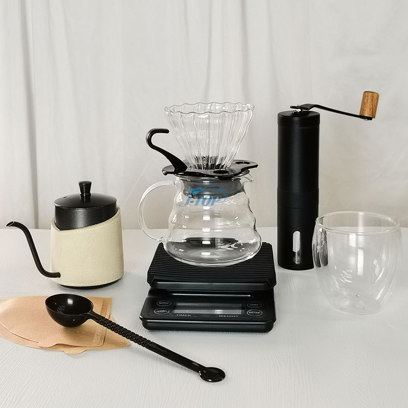 9-in-1-Kaffeeset V60 Kaffeeset Tragbares Kaffeezubehörpaket mit tragbarem Reißverschlussgepäck