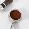 Handgehaltene Espressopresse aus Edelstahl mit Holzgriff für Kaffeesatz und Kaffeestampfer