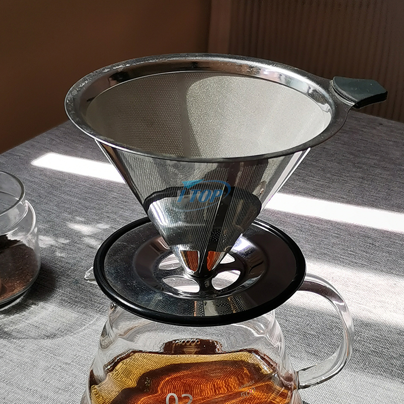  Kaffeetropfer, tragbarer Kaffeetropfer aus Edelstahl, Netzfilter