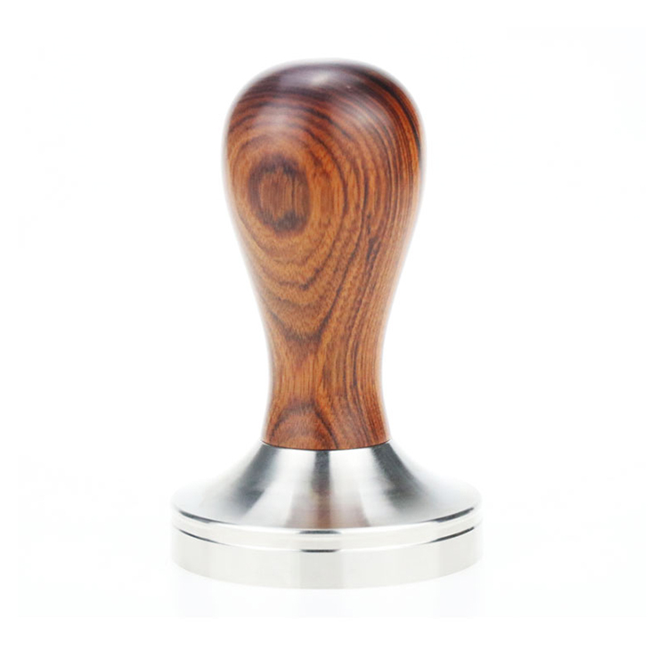 Barista-Espresso-Kaffeepresse mit Tamper-Matte, Tamper mit 304-Edelstahlbasis, Holzgriff, Kaffee-Tamper