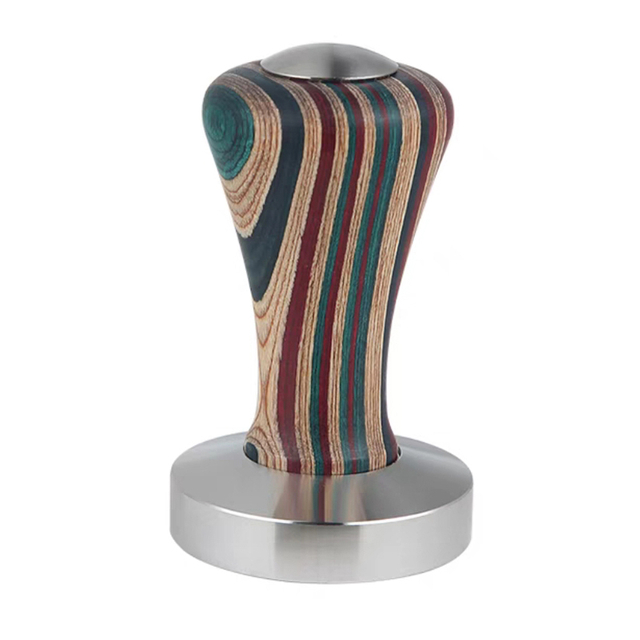 Kaffee-Tamper aus Holz, Espresso-Kaffeepulver-Presse, Tamper, Regenbogen-Kaffeepresse