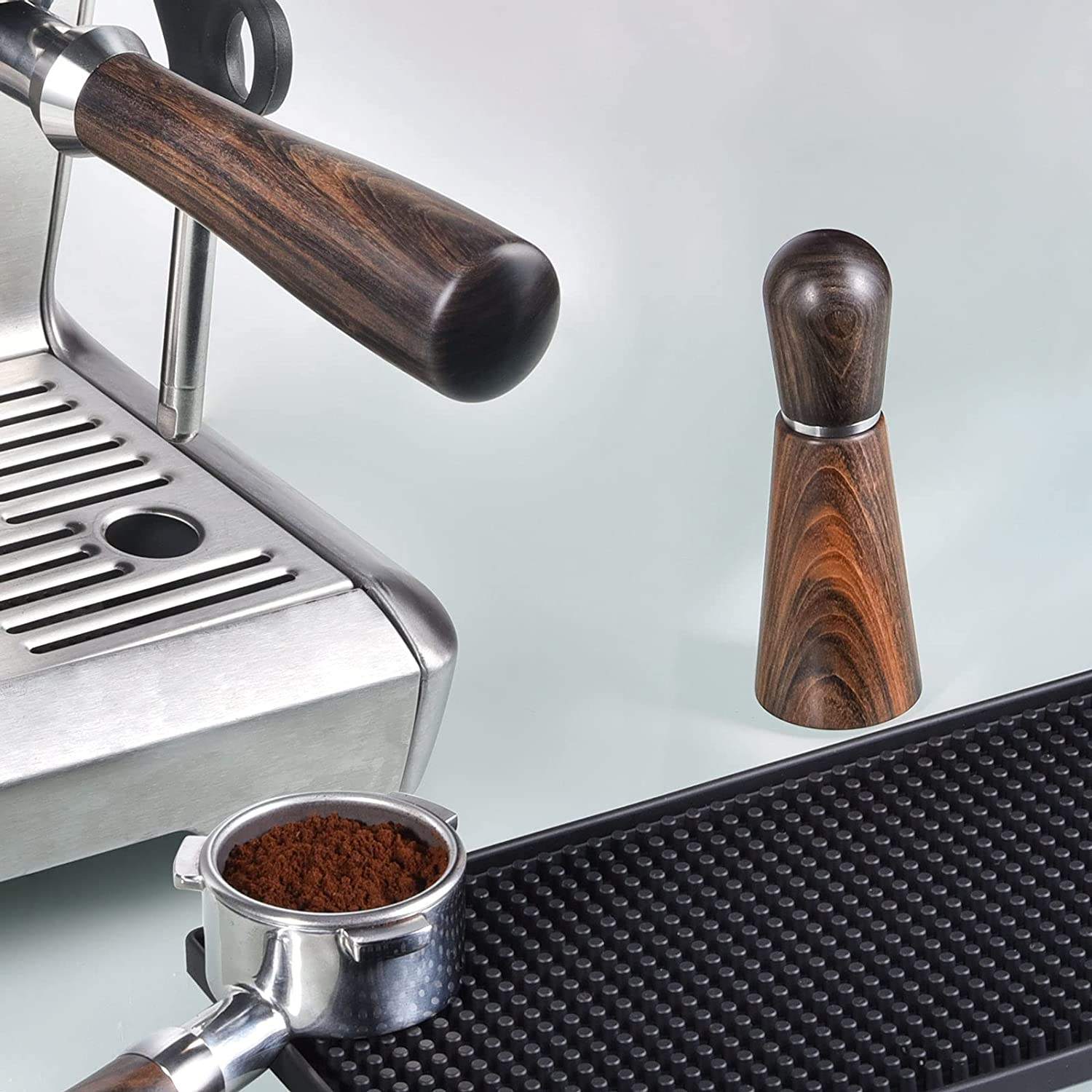 Espresso-Werkzeug, Kaffeeverteilungswerkzeug, Griff und Basis aus Naturholz, professioneller Espresso-Rührer