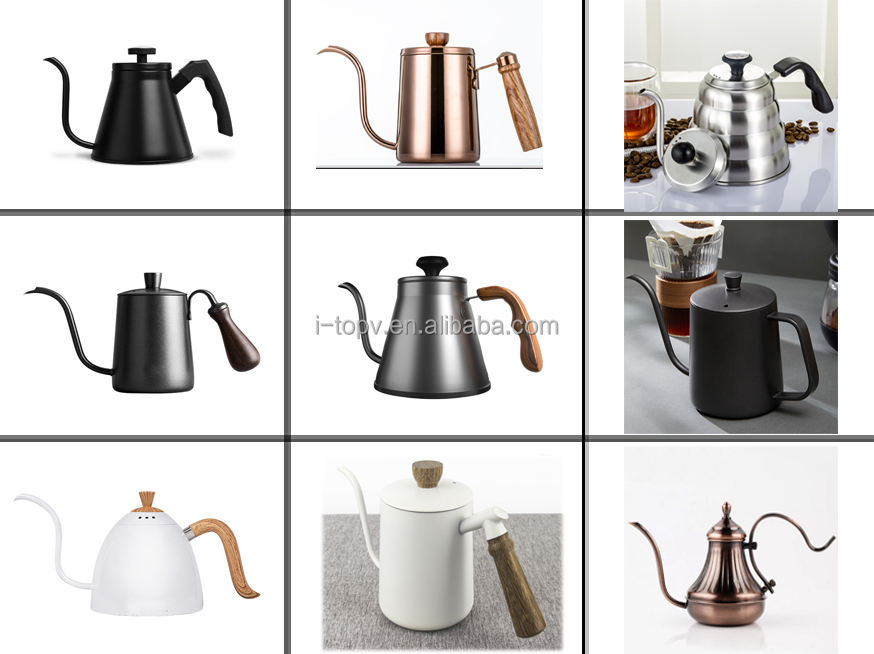 Rüsten Sie den 600-ml-Edelstahl-Barista-Pour-Over-Kaffee-Reisekessel mit Schwanenhals-Espressomaschine auf
