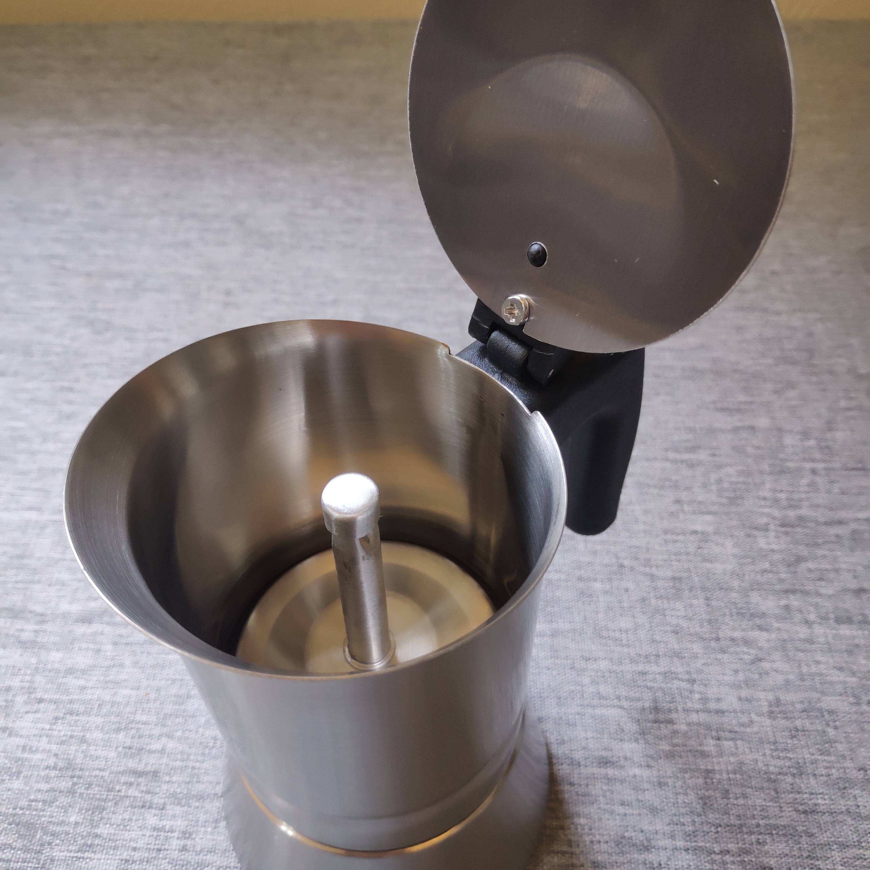 Kaffeekanne für den Herd aus Edelstahl 304, Inox 18/8, Espressomaschine, Moka-Kanne, Mokka-Kanne, italienischer Kaffee, Hitzeinduktion, erhältlich, Nylongriff