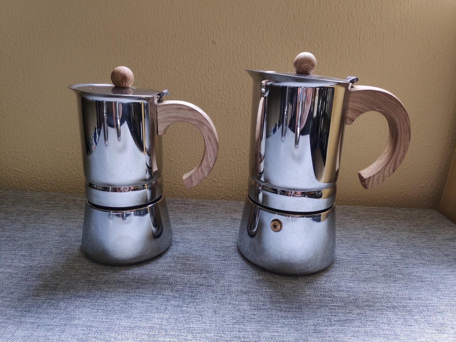 Kaffeekanne für den Herd aus Edelstahl 304, Inox 18/8, Espressomaschine, Moka-Kanne, Mokka-Kanne, italienischer Kaffee, Hitzeinduktion, erhältlich, Nylongriff