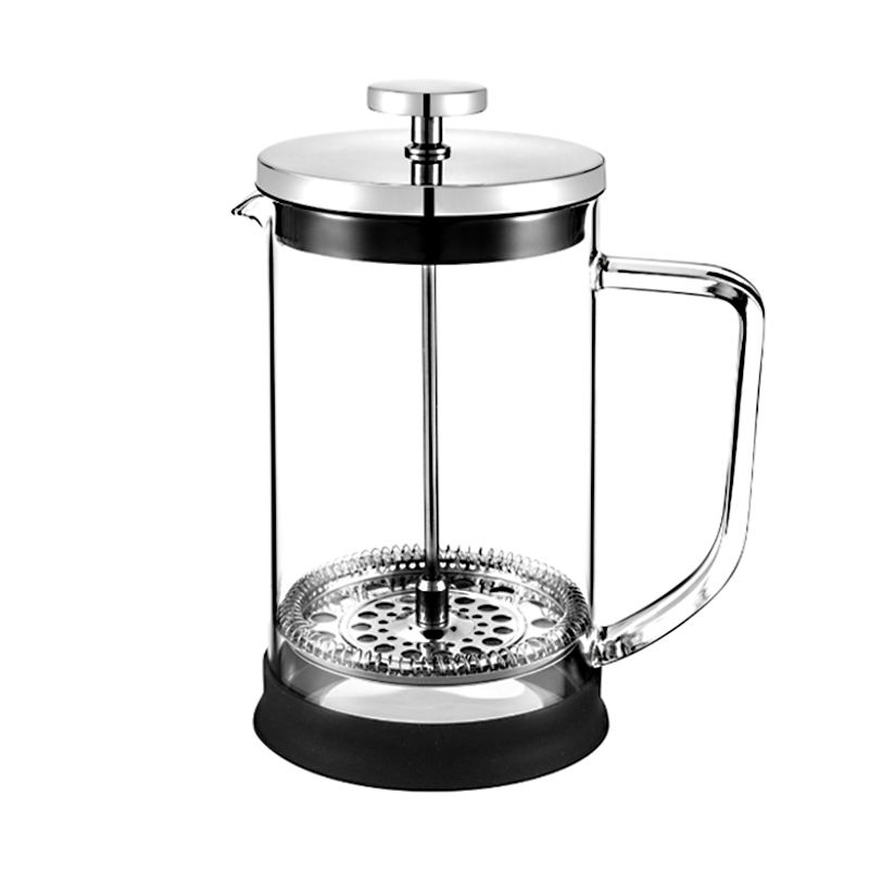 Hochwertige French Press aus Borosilikatglas und Edelstahl