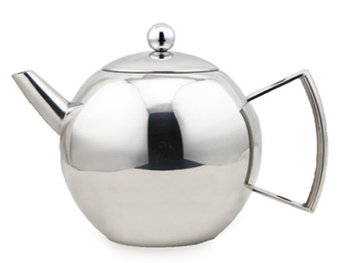 Edelstahl-Teekanne mit Teesieb, 900–1500 ml, Teewärmer mit Teekannen-Ei für losen Tee