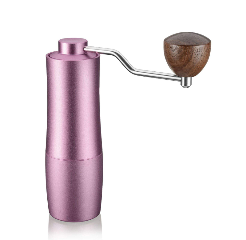 Schwarze manuelle Kaffeemühle mit CNC-Edelstahlkegel und einstellbarer Einstellung, Kapazität 25 g