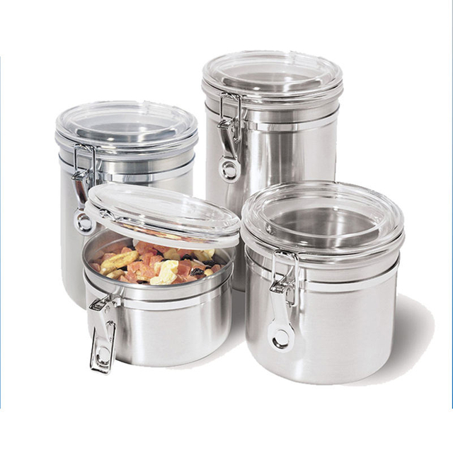 Edelstahlkanister, Tee, Kaffee, Metall, luftdichter Behälter, Sets Glas