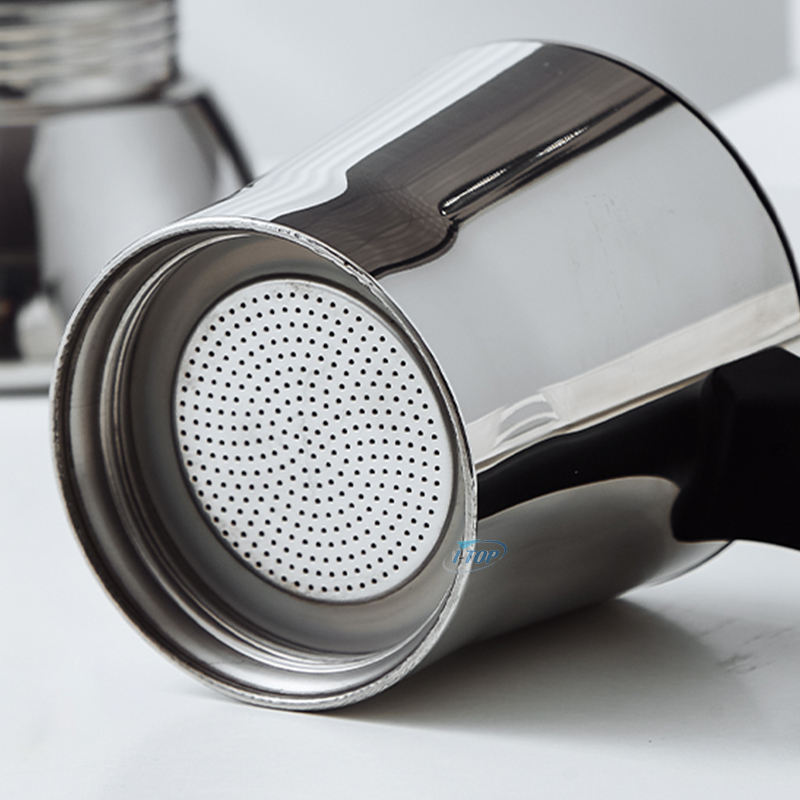 Edelstahl-Moka-Kanne Inox 18/8 Espressokocher Mokka-Kanne Wärmeinduktion verfügbar Nylongriff