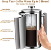 Tragbare French-Press-Kaffeemaschine der Güteklasse 304 aus Edelstahl mit doppelwandiger Isolierung, geeignet für den Hausgebrauch