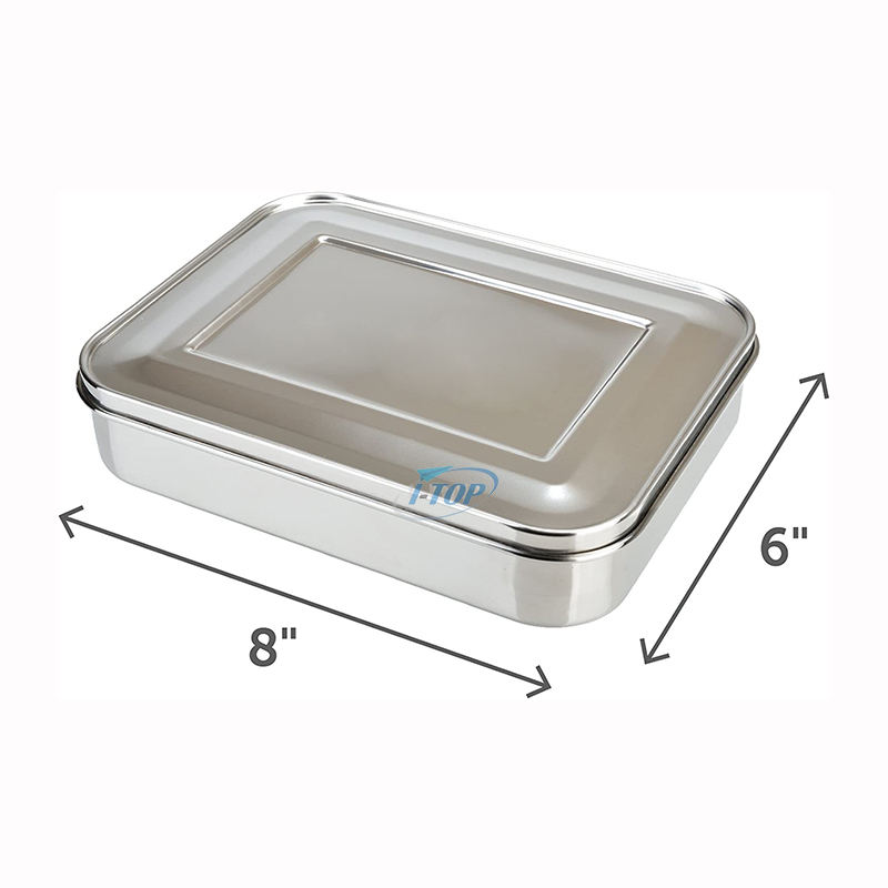 Hochwertige, rechteckige, versiegelte, auslaufsichere, umweltfreundliche Bento-Lunchbox, doppelschichtige Lunchbox aus Edelstahl für Kinder und Erwachsene