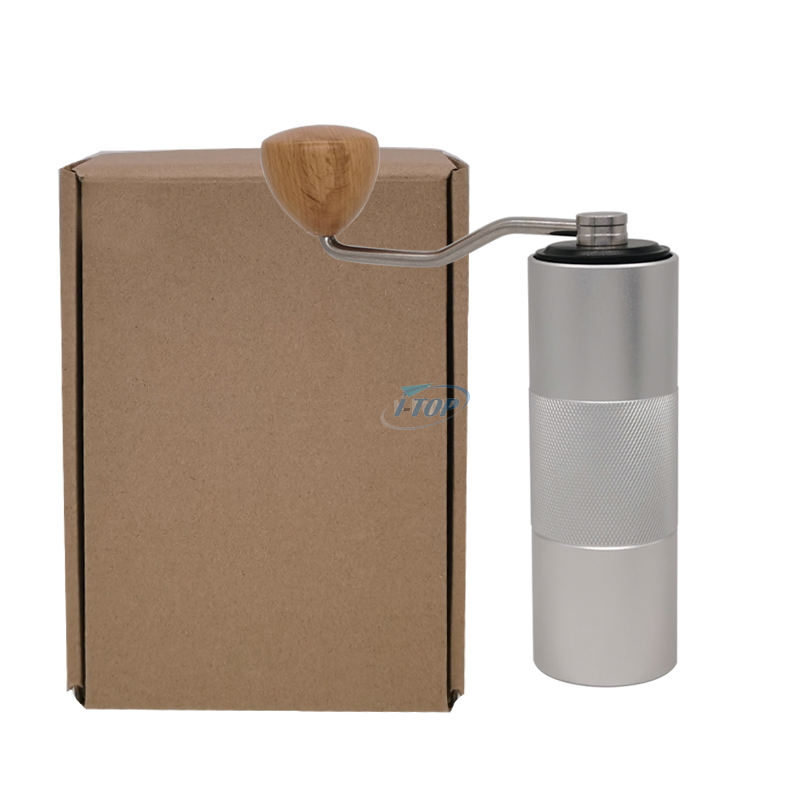 Großhandel tragbare Outdoor-Edelstahl-Handkaffeemühle manuelle Kaffeebohnenmühle für Espresso
